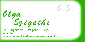 olga szigethi business card